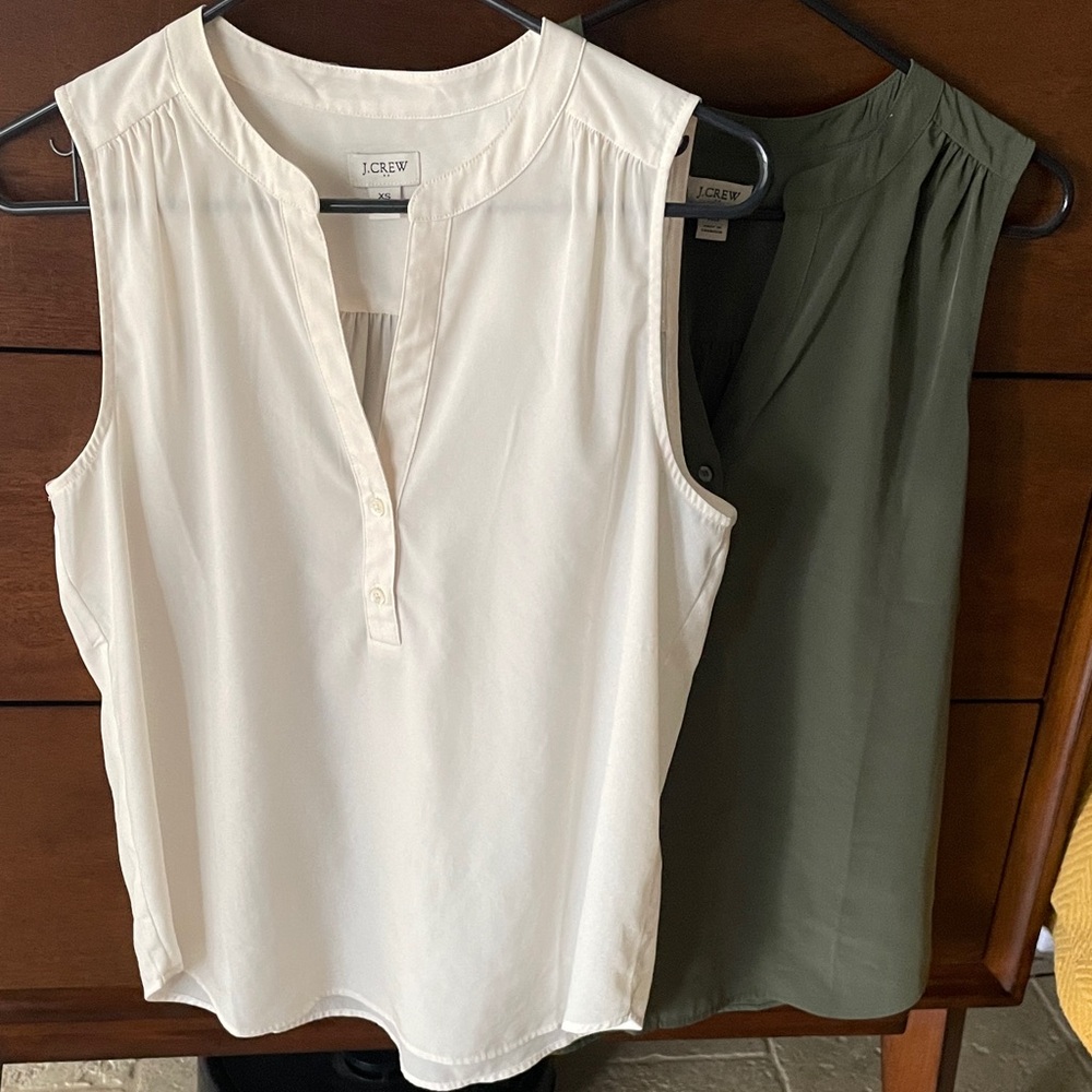 Set of 2!  J. Crew sleeveless popover blouses. Excellent condition